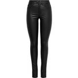 Polyuretan Byxor & Shorts Only Royal Hw Rock Coated Skinny Fit Jeans - Black