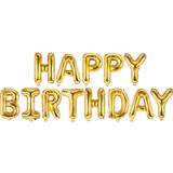 Text- & Temaballonger PartyDeco Text & Theme Balloons Happy Birthday Gold