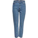 Dam Jeans Only Emily Hw Cropped Ankle Straight Fit Jeans - Blue Light Denim