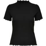Dam - Hög krage T-shirts & Linnen Only High Neck Short Sleeved Top - Black/Black