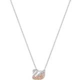 Beige Halsband Swarovski Iconic Swan Small Necklace - Silver/Beige/Transparent