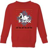 Flickor Jultröjor Barnkläder Disney Kids Disney Frozen Olaf & Snowmen Christmas Sweatshirt - Red