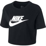Nike Bomull - Dam - Skinnjackor T-shirts Nike Women's Sportswear Essential Cropped T-shirt - Black/White