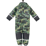 Ellos Ytterkläder Ellos Kid's Fleece Lined Rain Suit - Green (7007830-01-80)