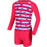Långa ärmar Baddräkter Barnkläder Regatta Kid's Valo Rash Suit - Neon Pink