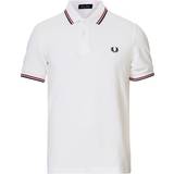 Fred Perry Herr Kläder Fred Perry Twin Tip Polo Shirt - White/Bright Red/Navy
