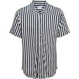 Viskos Skjortor Only & Sons Striped Short Sleeved Shirt - Blue/Dress Blues