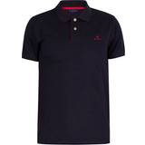 Gant Elastan/Lycra/Spandex T-shirts & Linnen Gant Contrast Collar Regular Fit Polo Shirt - Evening Blue