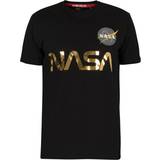 Alpha Industries Svarta Överdelar Alpha Industries NASA Reflective T-Shirt - Black/Gold