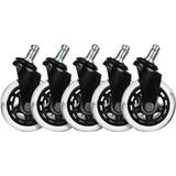 Billiga Gamingstolar L33T 3 Inch Universal Black Gaming Chair Casters - 5 Pieces