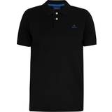 Gant Elastan/Lycra/Spandex T-shirts & Linnen Gant Contrast Collar Regular Fit Polo Shirt - Black
