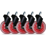 L33T Gamingstolar L33T 3 Inch Universal Red Gaming Chair Casters - 5 Pieces