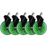 L33T Gamingstolar L33T 3 Inch Universal Green Gaming Chair Casters - 5 Pieces