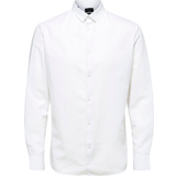 Selected Herr Skjortor Selected Linen Shirt - White