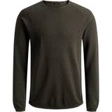 Jack & Jones Herr - Stickad tröjor Jack & Jones Textured Knitted Sweater - Green/Olive Night