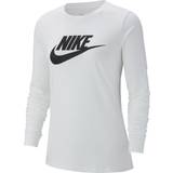 Nike 12 - Dam T-shirts Nike Women's Sportswear Long-Sleeve T-shirt- White/Black