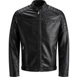 Viskos Jackor Jack & Jones Imitation Leather Jacket - Black