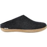 35 Innetofflor Glerups Slip-on with Leather Sole - Charcoal
