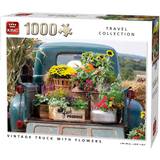 King Klassiska pussel King Vintage Truck with Flowers 1000 Bitar