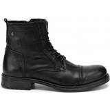 Jack & Jones Ankelboots Jack & Jones Leather Stitched Boots M - Black/Anthracite