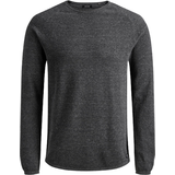 Jack & Jones Herr - Stickad tröjor Jack & Jones Hill Sweater - Dark Grey Melange