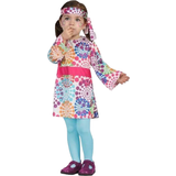 60-tal - Multifärgad Maskeradkläder Atosa Atosa Hippie Baby Girl Costume