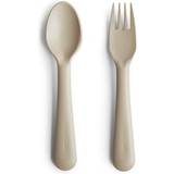 Beige Barnbestick Mushie Dinnerware Fork & Spoon Set