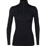 Icebreaker Dam Underkläder Icebreaker Merino 200 Oasis Long Sleeve Half Zip Thermal Top Women - Black