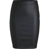 Viskos Kjolar Pieces Coated Mini Skirt - Black