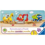 Fordon Knoppussel Ravensburger My First Wooden Puzzles Construction Site Vehicles 3 Bitar