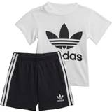 Bomull Övriga sets Barnkläder adidas Infant Trefoil Shorts Tee Set - White/Black (FI8318)