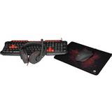 Tillbehör för hörlurar Deltaco Gaming- Keyboard, mouse, headset and mouse pad - Black