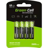 AA (LR06) - Batterier - Kamerabatterier Batterier & Laddbart Green Cell NiMH AA 2600mAh Compatible 4-pack