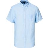 Gant Regular Fit Short Sleeve Linen Shirt - Capri Blue