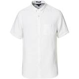 Gant skjortor herr Gant Regular Fit Short Sleeve Linen Shirt - White