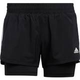 Adidas Dam Shorts adidas Pacer 3-Stripes Woven Two-in-One Shorts Women - Black/White