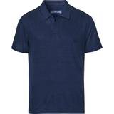 Vilebrequin Herr Kläder Vilebrequin Linen Jersey Polo Shirt - Navy/Blue