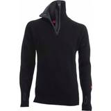 Stickad tröjor - Unisex Ulvang Rav Sweater w/zip Unisex - Black/Charcoal Melange