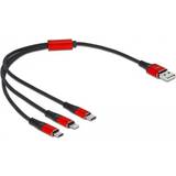 Lightning - Skärmad - USB-kabel Kablar DeLock USB A-Lightning/2USB C 2.0 0.3m