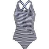 Randiga Badkläder Abecita Brighton Racer Back Swimsuit - Navy Blue/White