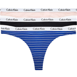 Calvin Klein Carousel Thongs 3-pack - Blue Stripe/Sanrose/Black