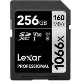 LEXAR 256 GB Minneskort LEXAR Professional SDXC Class 10 UHS-I U3 V30 256GB (1066x)