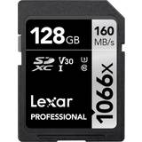 SDXC Minneskort LEXAR Professional SDXC Class 10 UHS-I U3 V30 160/120 MB/s 128GB (1066x )