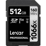 512 GB - SDXC Minneskort & USB-minnen LEXAR Professional SDXC Class 10 UHS-I U3 V30 1066x 512GB