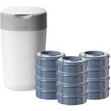 Plast - Vita Blöjhinkar Tommee Tippee Twist & Click Nappy Disposal Bin Starter Kit with 12 Refills