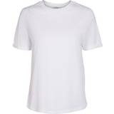 Bomull - Dam T-shirts Pieces Solid Coloured T-shirt - Bright White