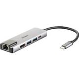 Kablar D-Link USB C - HDMI/USB A/RJ45/ USB C M-F Adapter