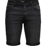 Herr - Jeansshorts Only & Sons Life Reg Jog Denim Shorts - Black/Black Denim
