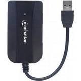 3.0 - Kabeladaptrar - USB A-USB A Kablar Manhattan USB A-3USB A M-F Adapter