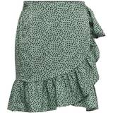 Blommiga Kjolar Only Olivia Wrap Skirt - Green/Chinois Green